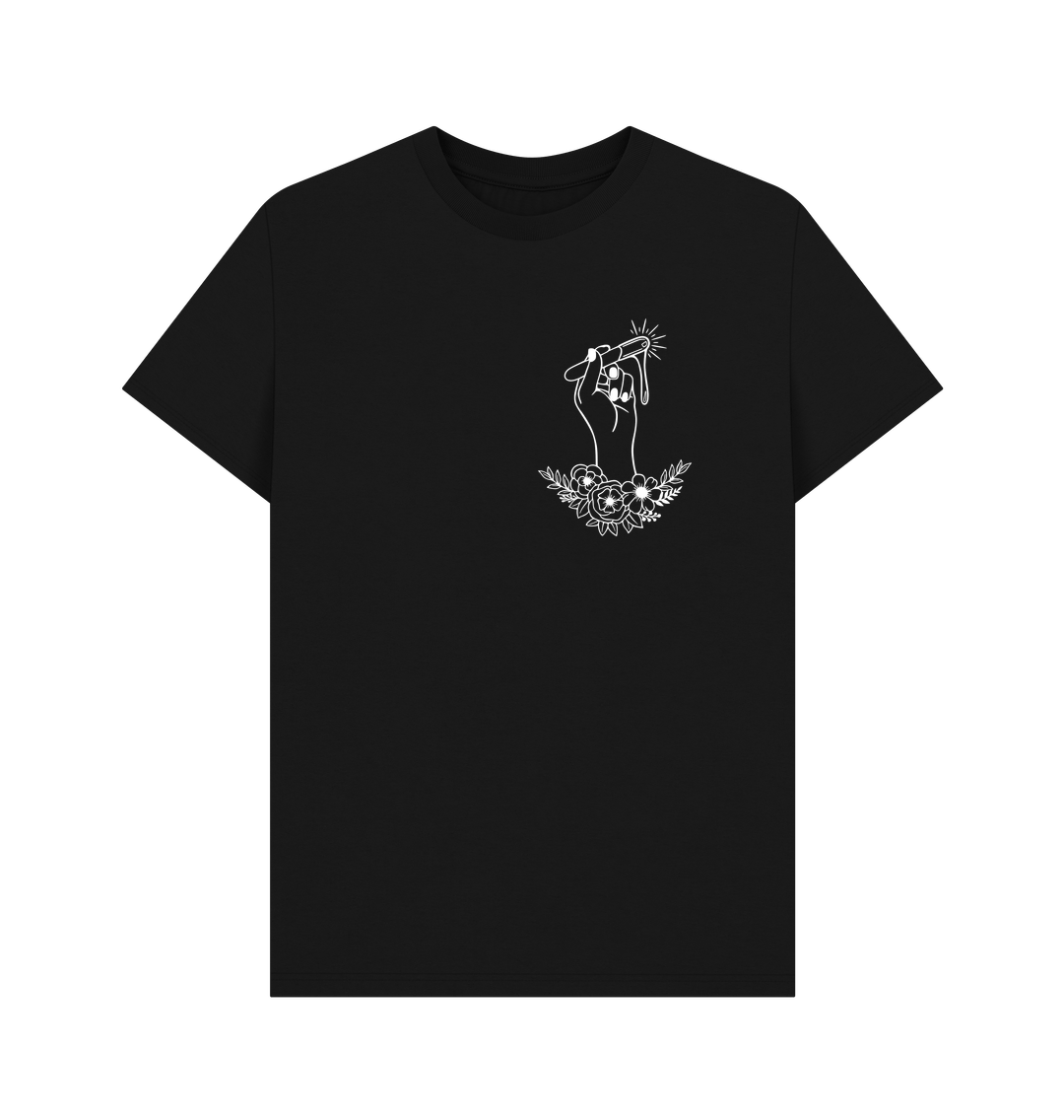 Black WAXER FLORAL HAND - WHITE