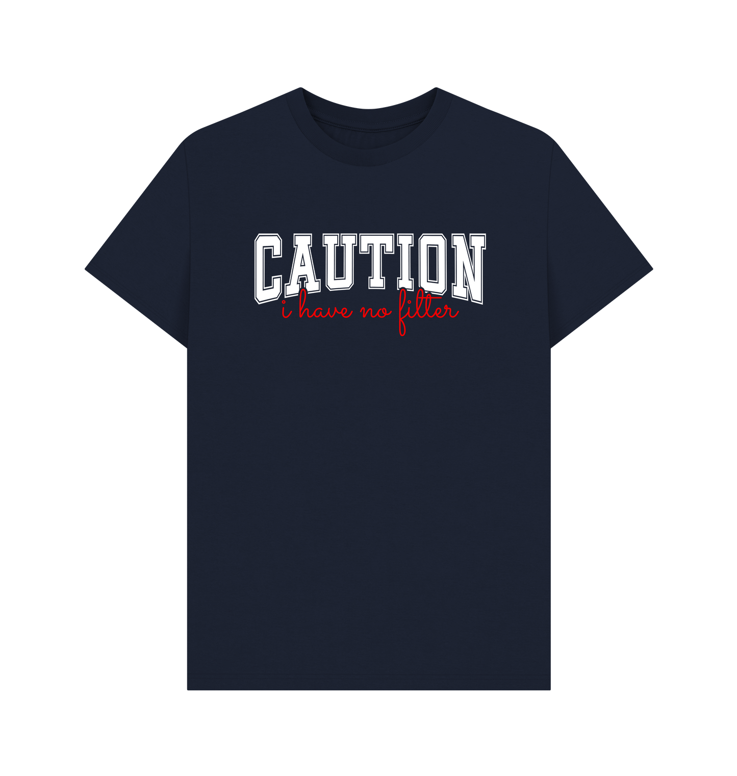 Navy Blue Printed T-shirt Front
