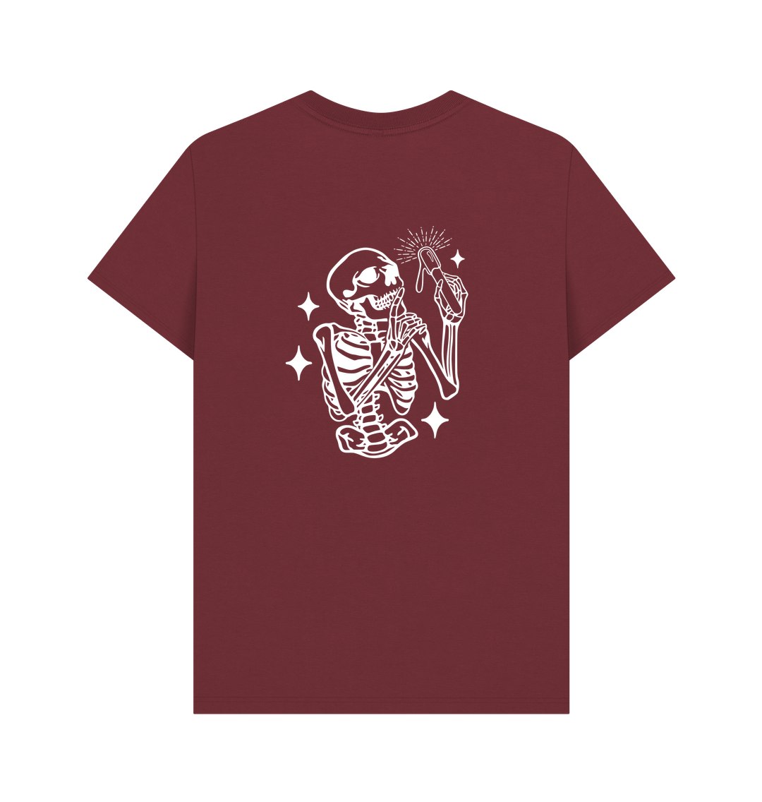 Red Wine BACK DESIGN - SKELETON white