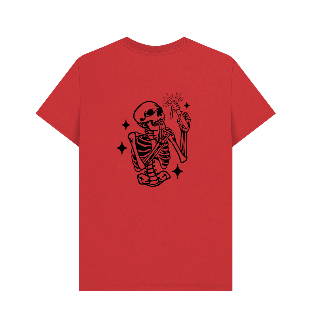 Red BACK DESIGN - SKELETON black
