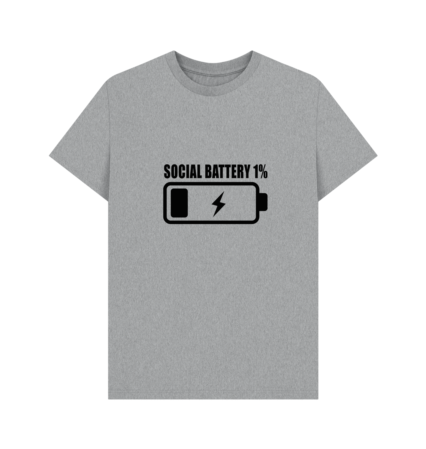 Athletic Grey Printed T-shirt Front