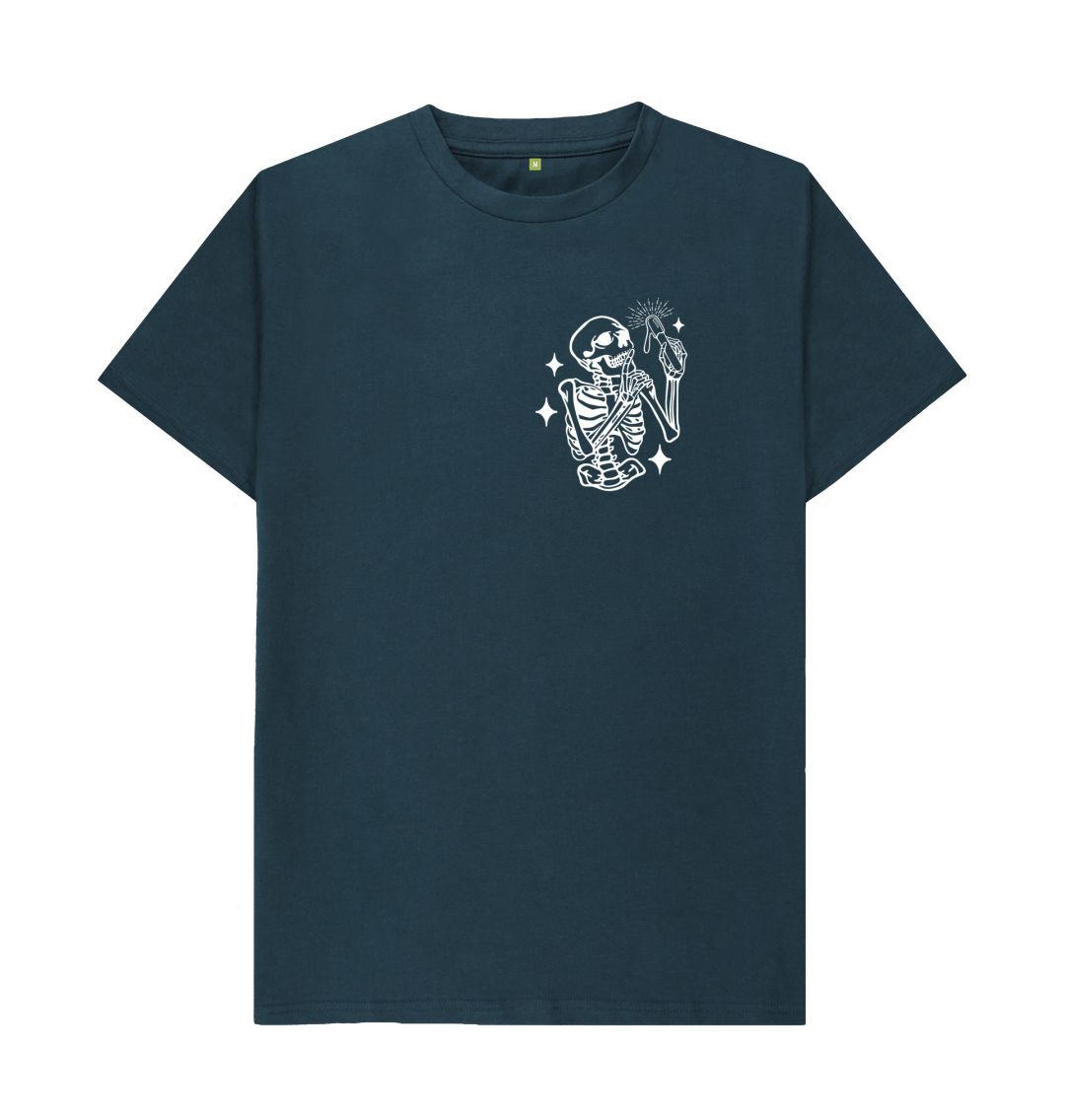 Denim Blue WAXING SKELETON white