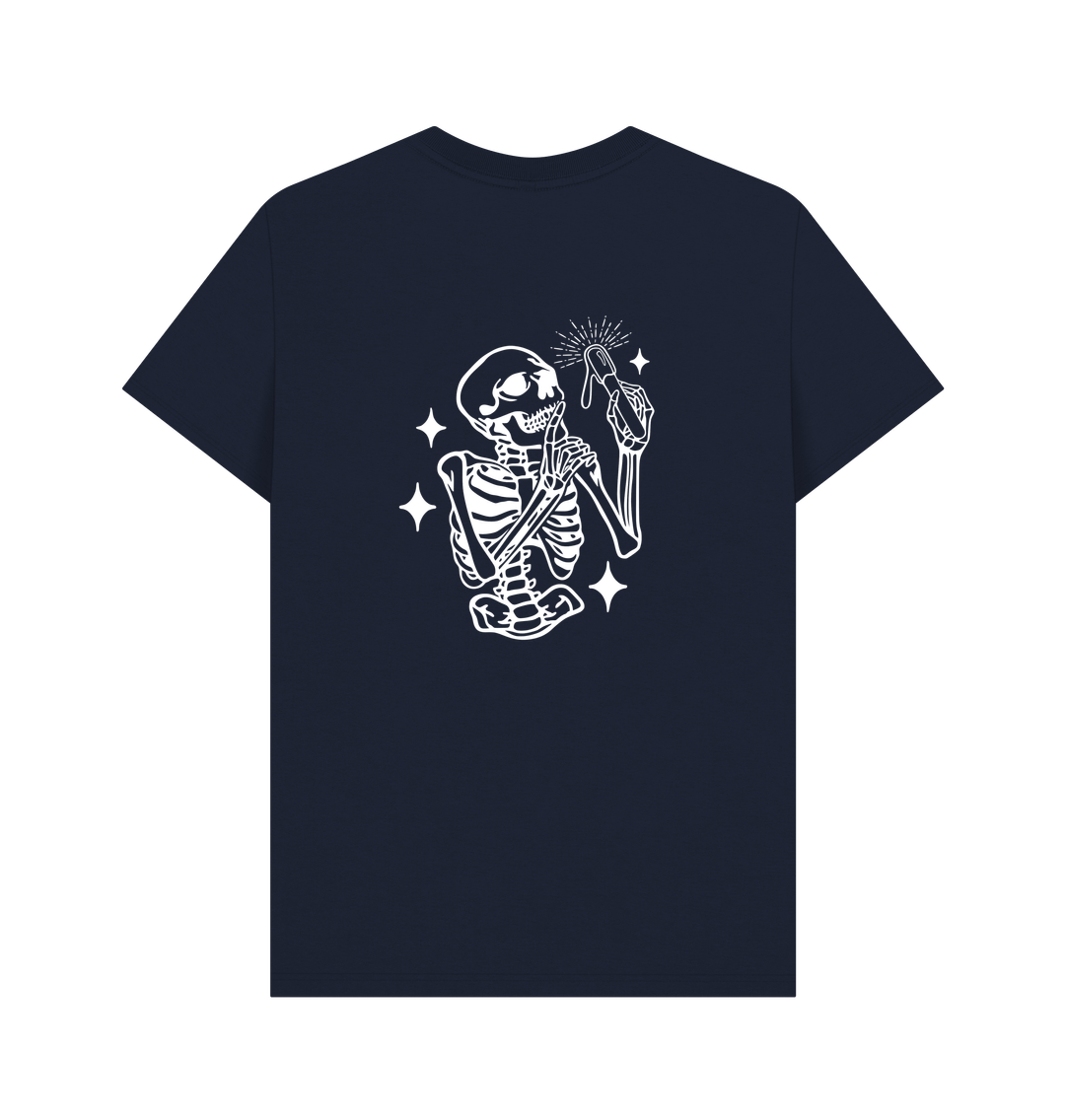 Navy Blue Printed T-shirt Back