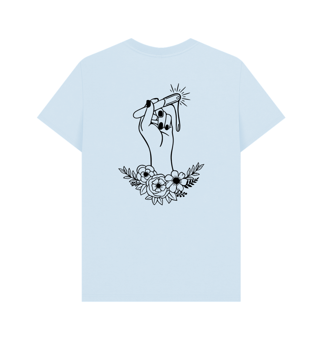 Sky Blue BACK DESIGN - WAXER FLORAL HAND