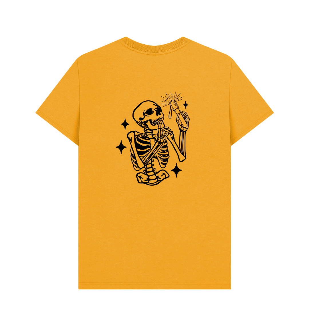 Mustard Printed T-shirt Back