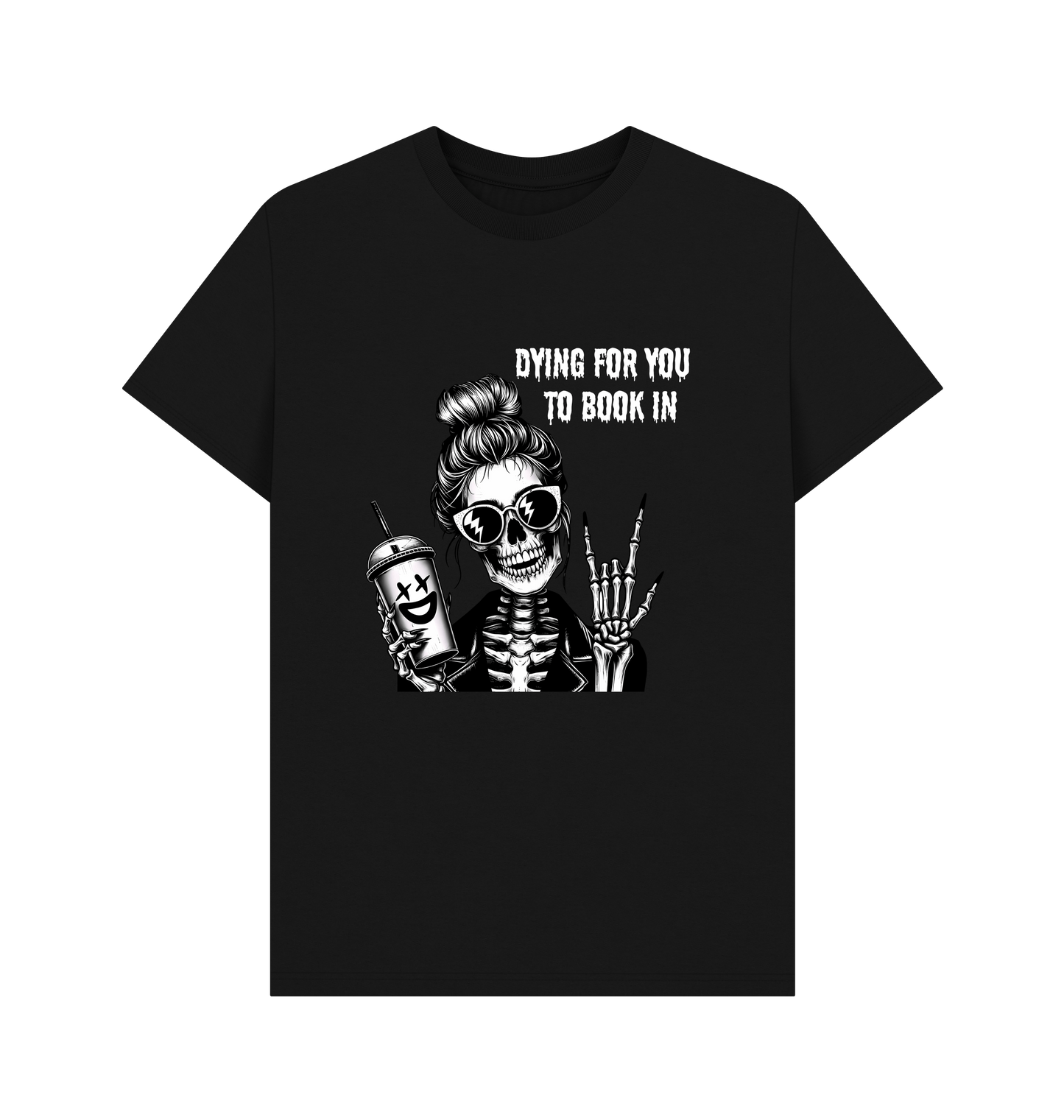 Black Printed T-shirt Front