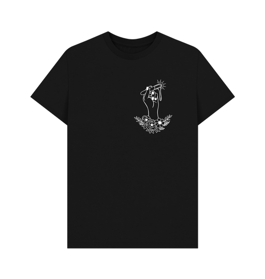 Black WAXER FLORAL HAND - WHITE