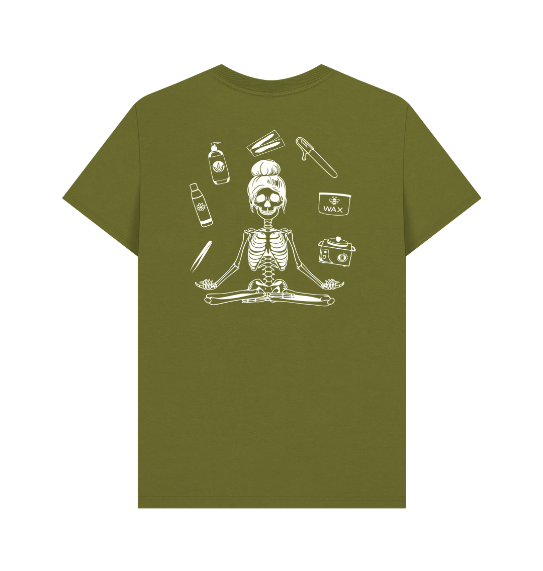Moss Green BACK DESIGN - WAX SKELETON white