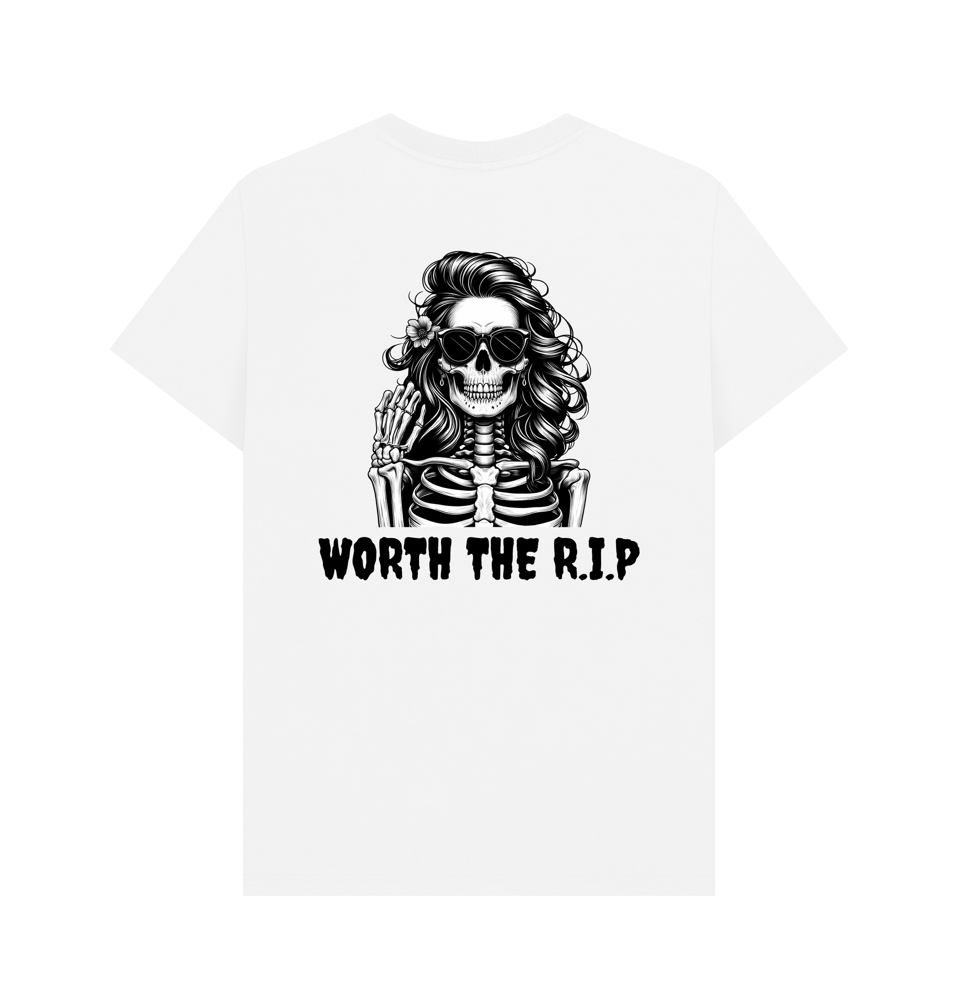 White Printed T-shirt Back