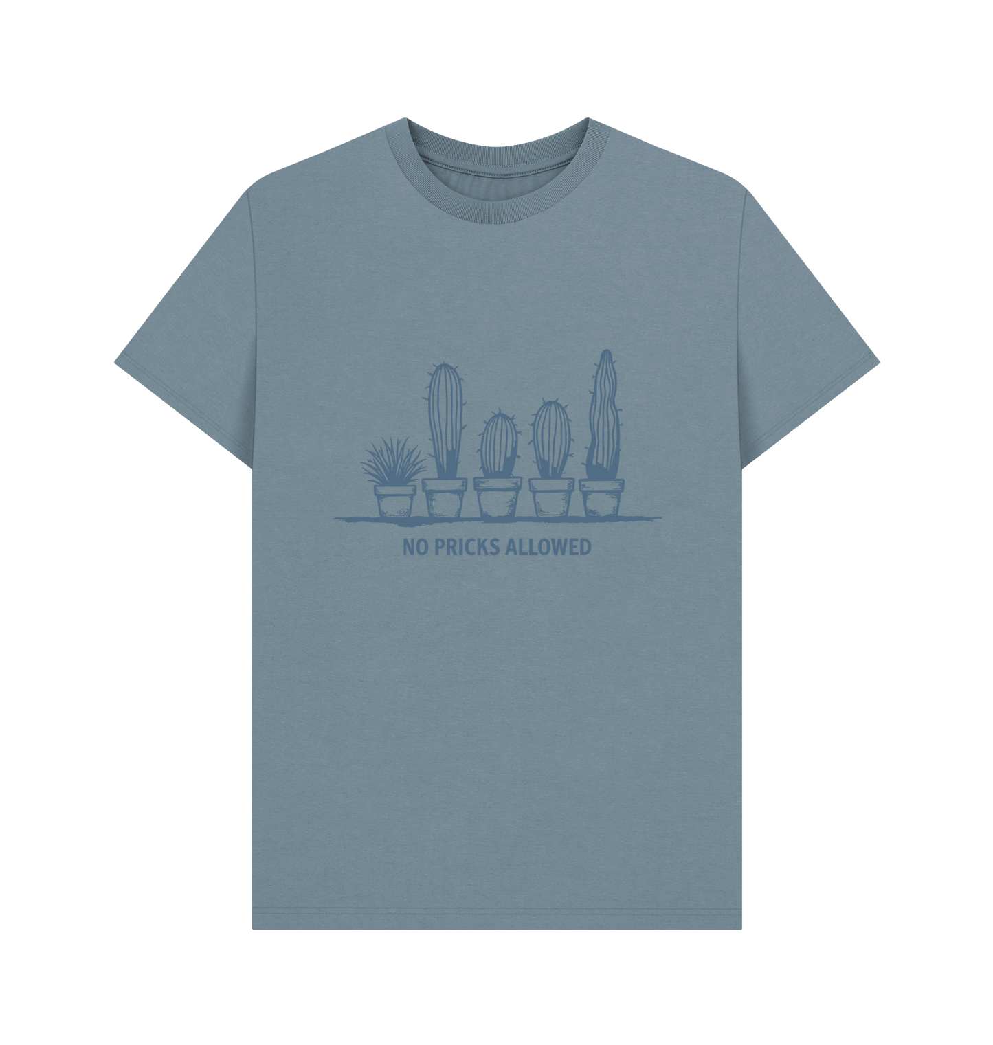 Stone Blue Printed T-shirt Front