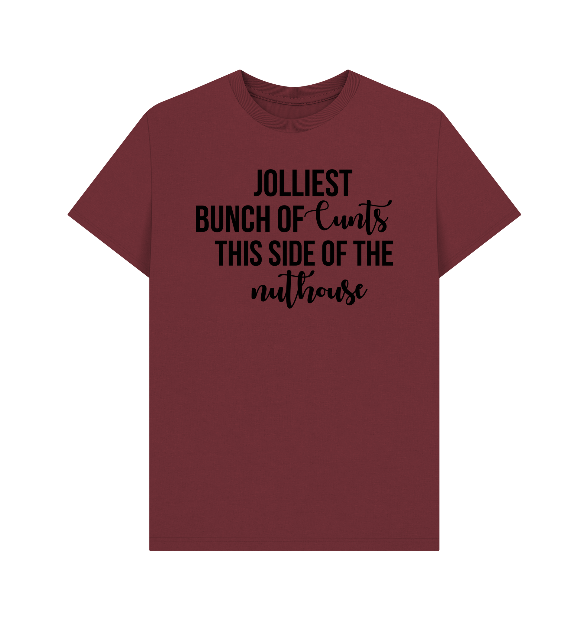 Red Wine Printed T-shirt Front