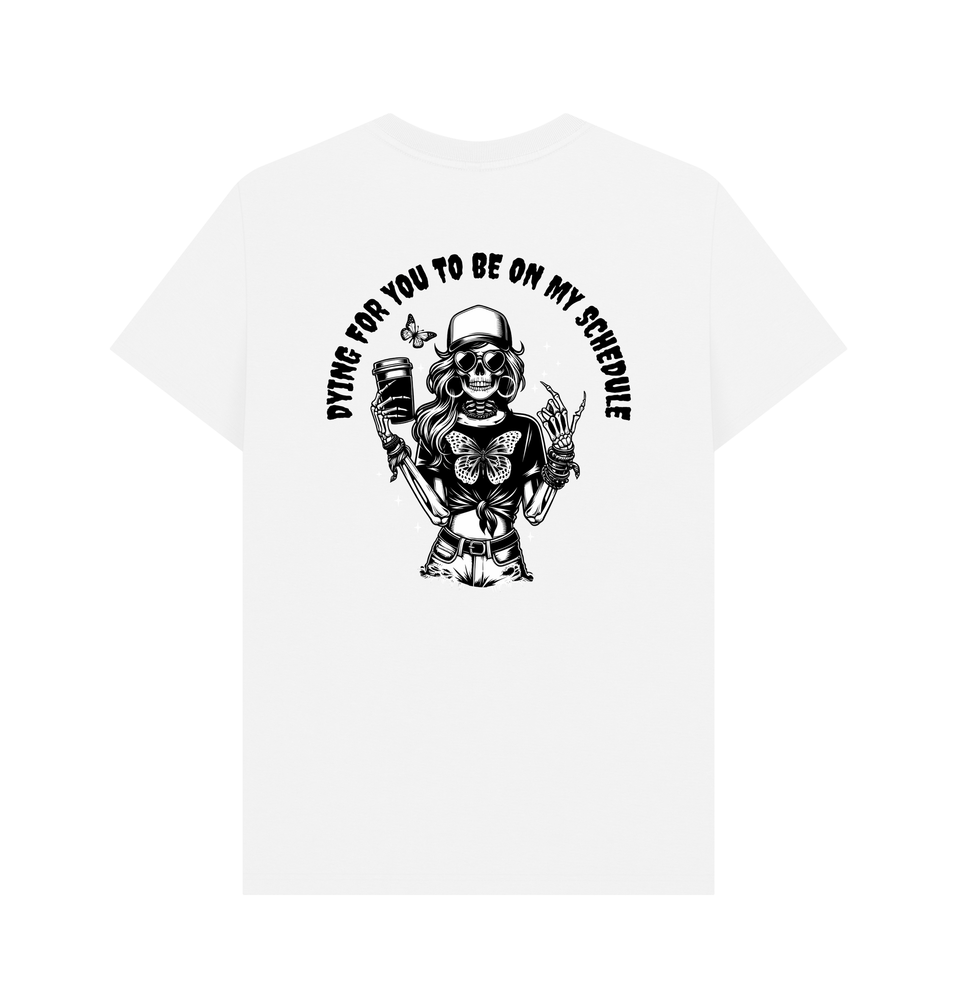 White Printed T-shirt Back