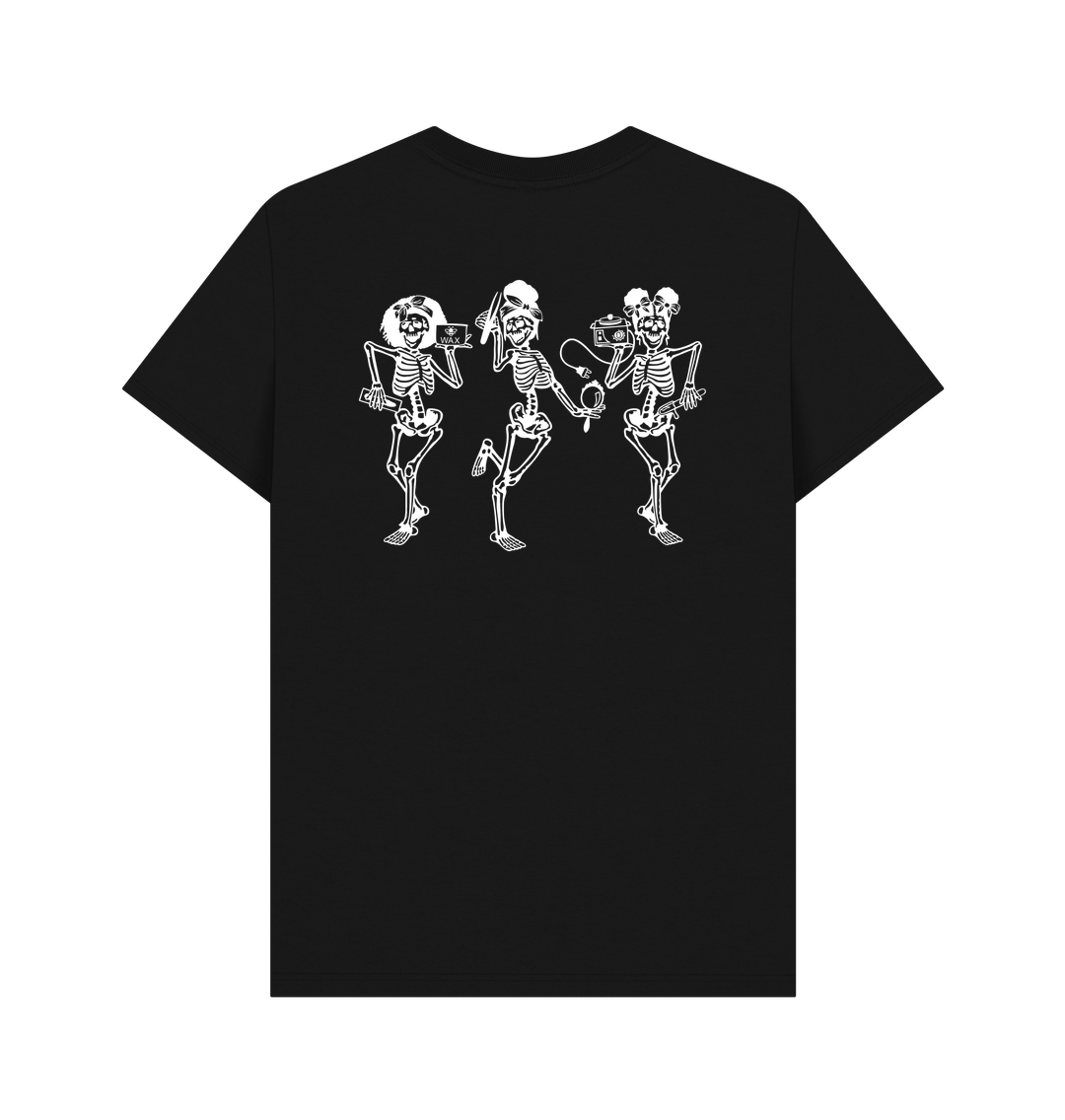 Black BACK DESIGN - 3 WAXING SKELETONS - WHITE