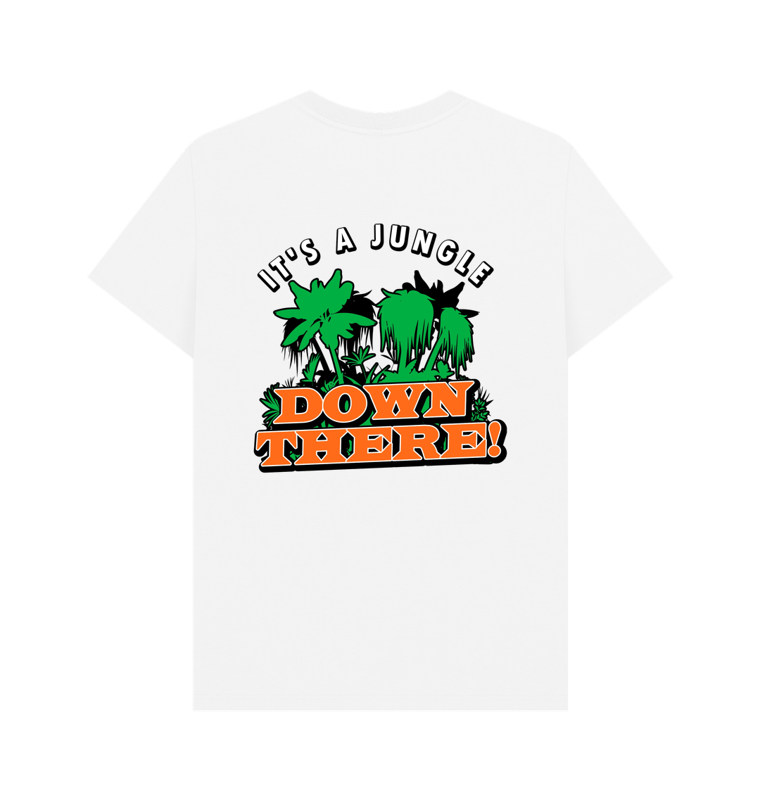White BACK DESIGN - IT'S A JUNGLE DOWN THERE!