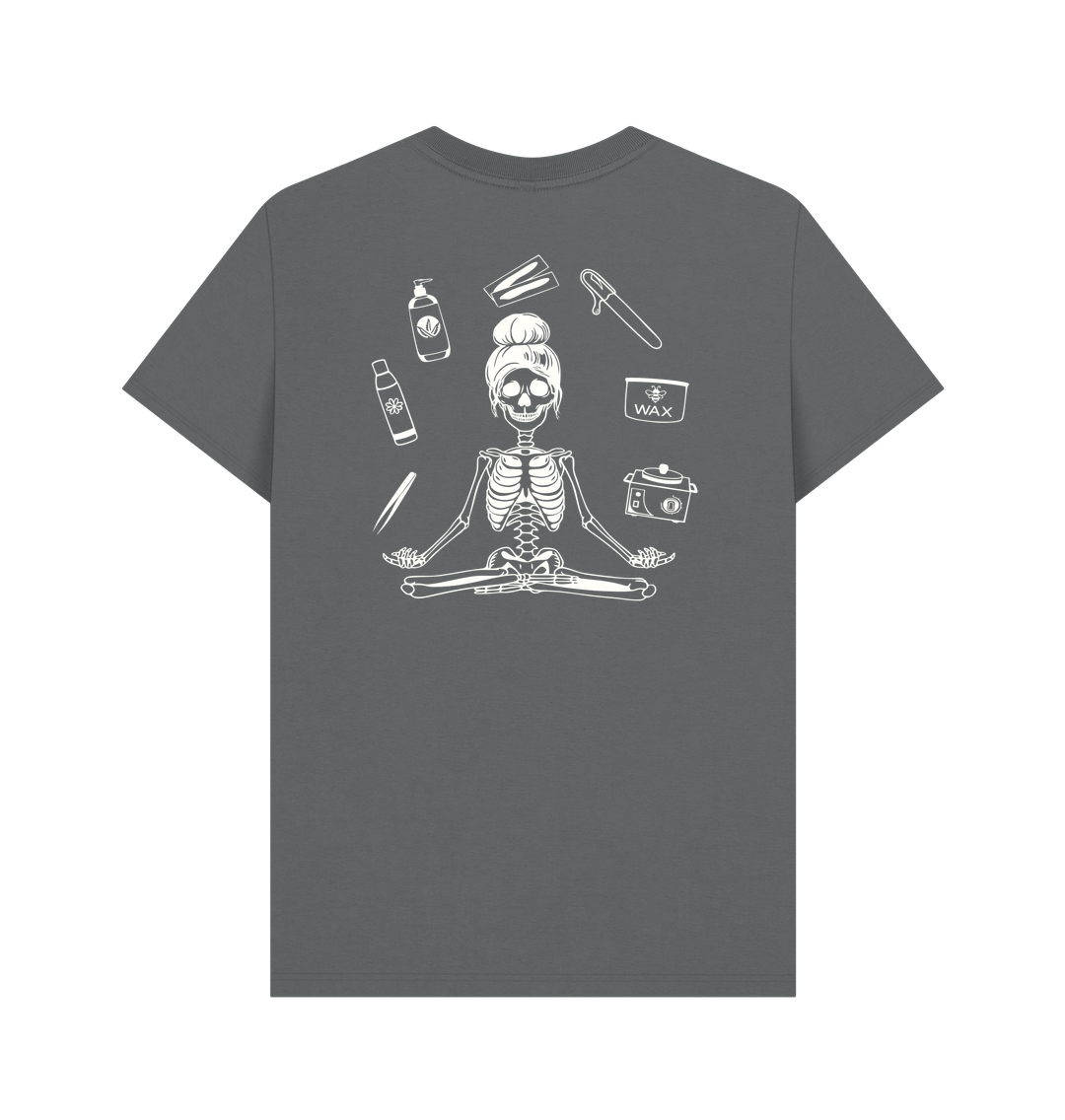 Slate Grey BACK DESIGN - WAX SKELETON white