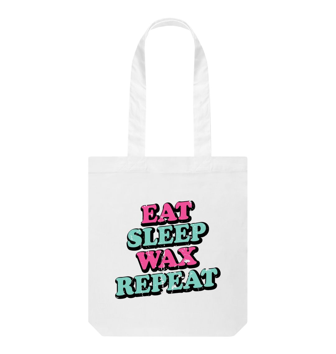 White EAT SLEEP WAX REPEAT BAG