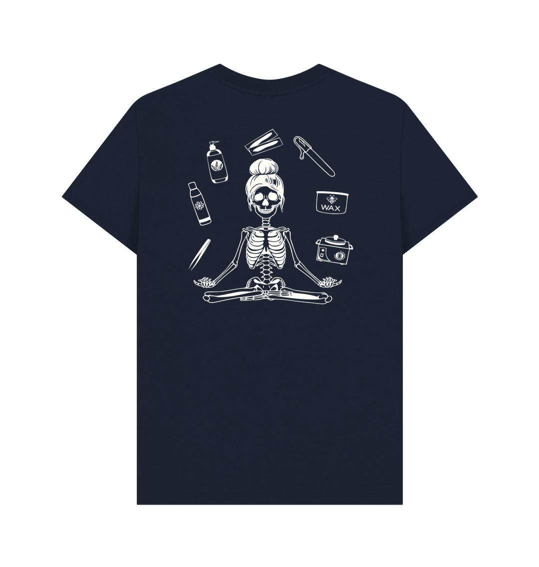 Navy Blue BACK DESIGN - WAX SKELETON white