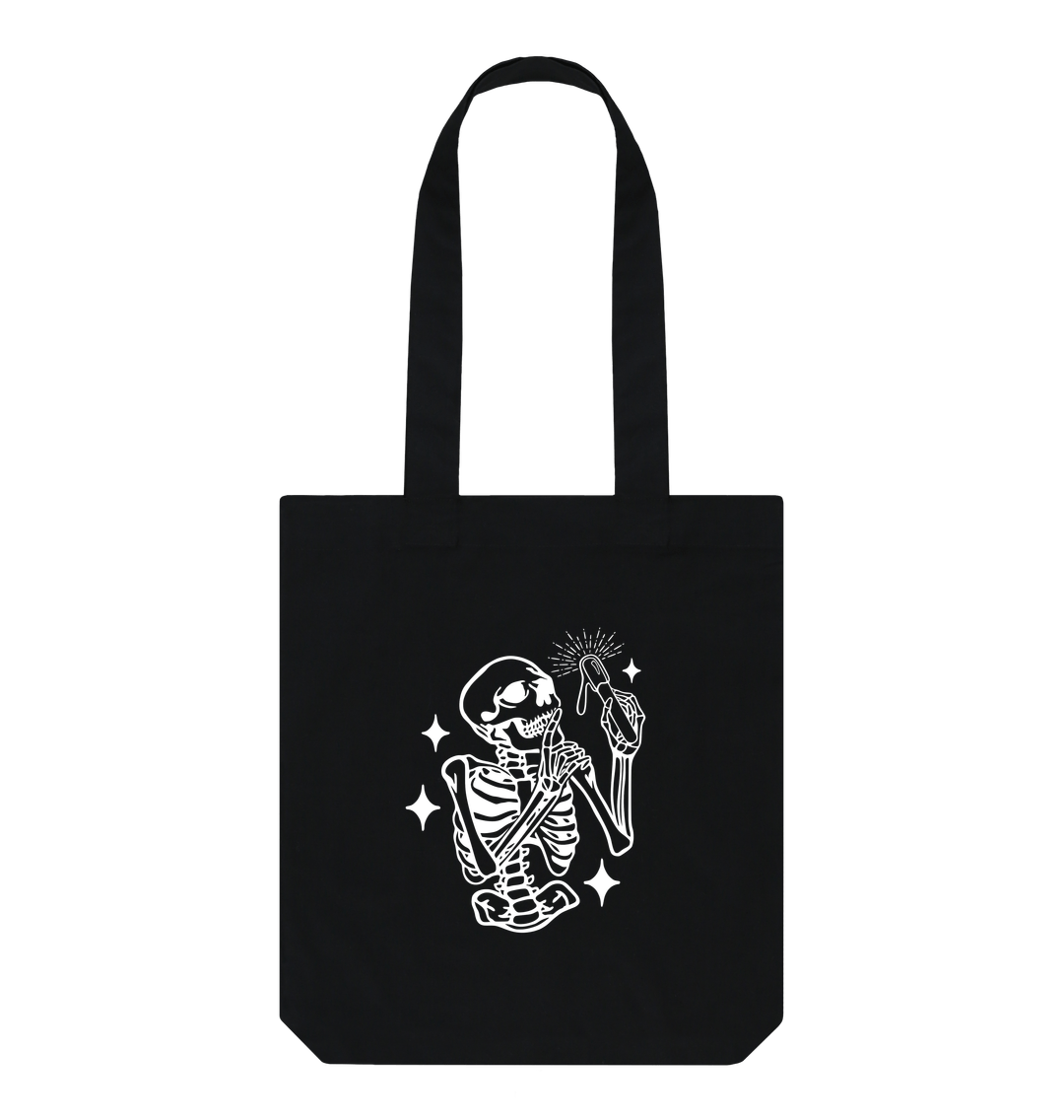 Black Printed Bag Front