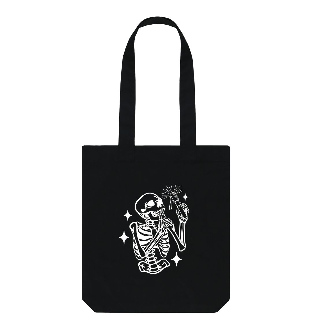 Black WAXING SKELETON white BAG