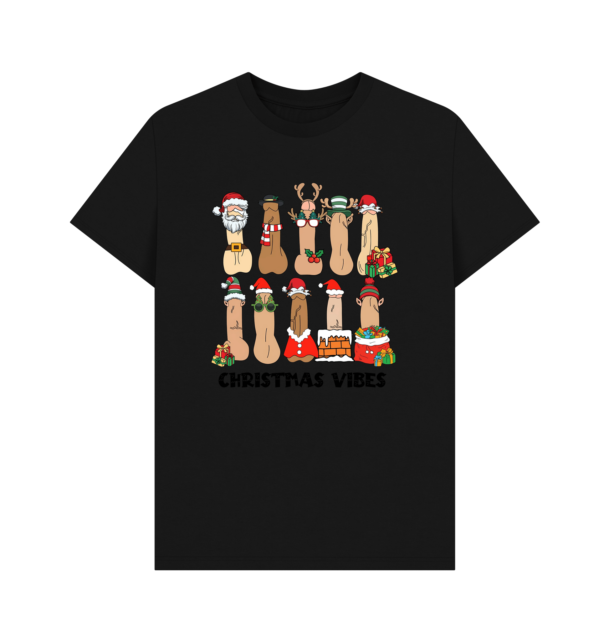 Black Printed T-shirt Front