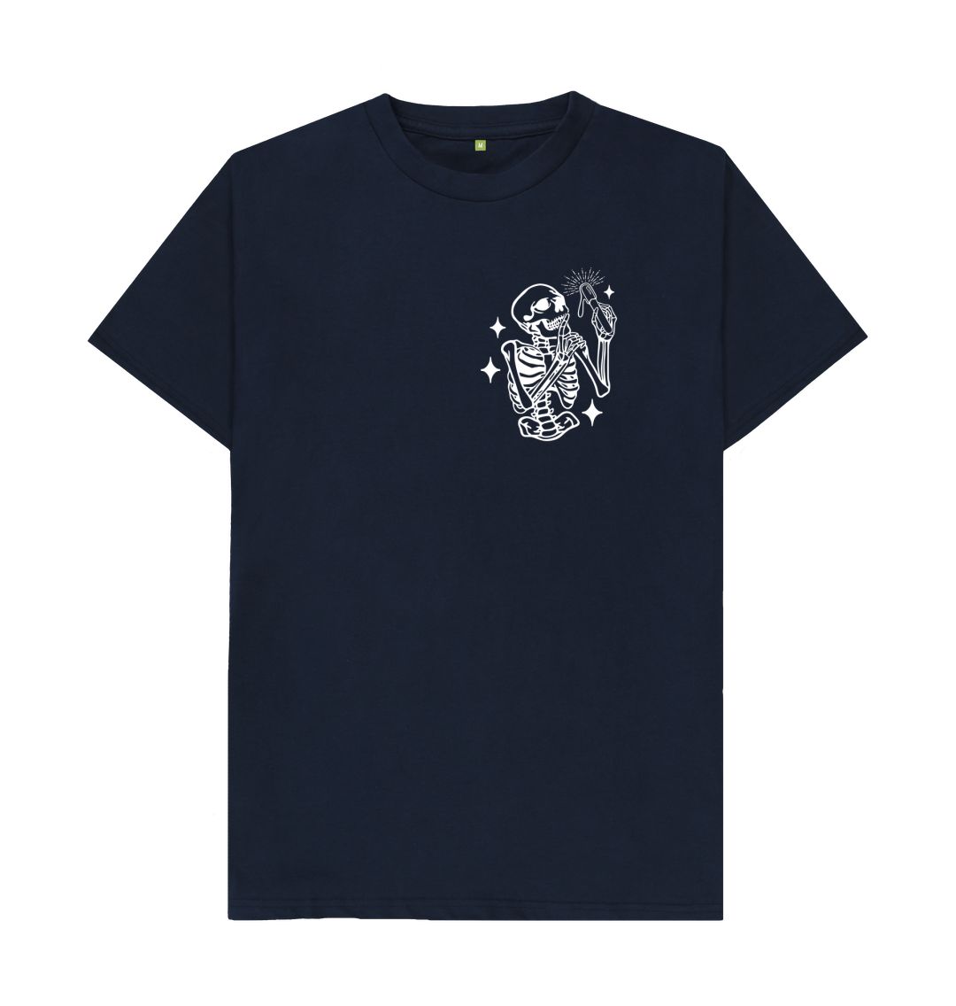 Navy Blue WAXING SKELETON white