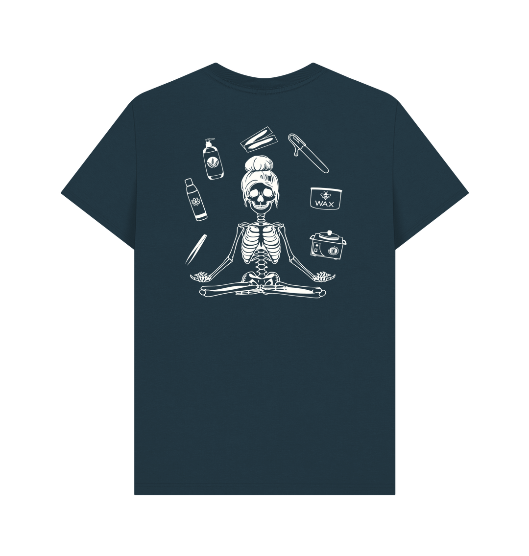 Denim Blue BACK DESIGN - WAX SKELETON white
