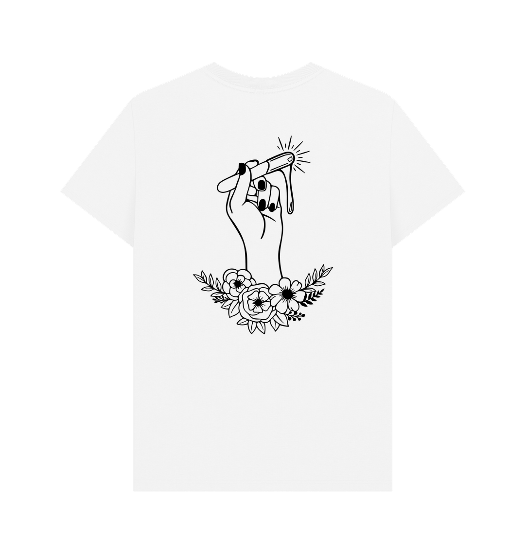 White BACK DESIGN - WAXER FLORAL HAND