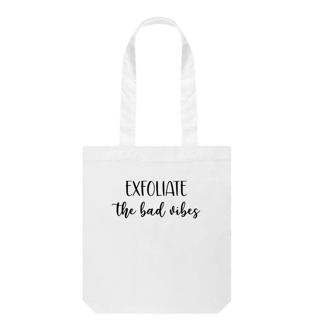 White EXFOLIATE BAD VIBES BAG