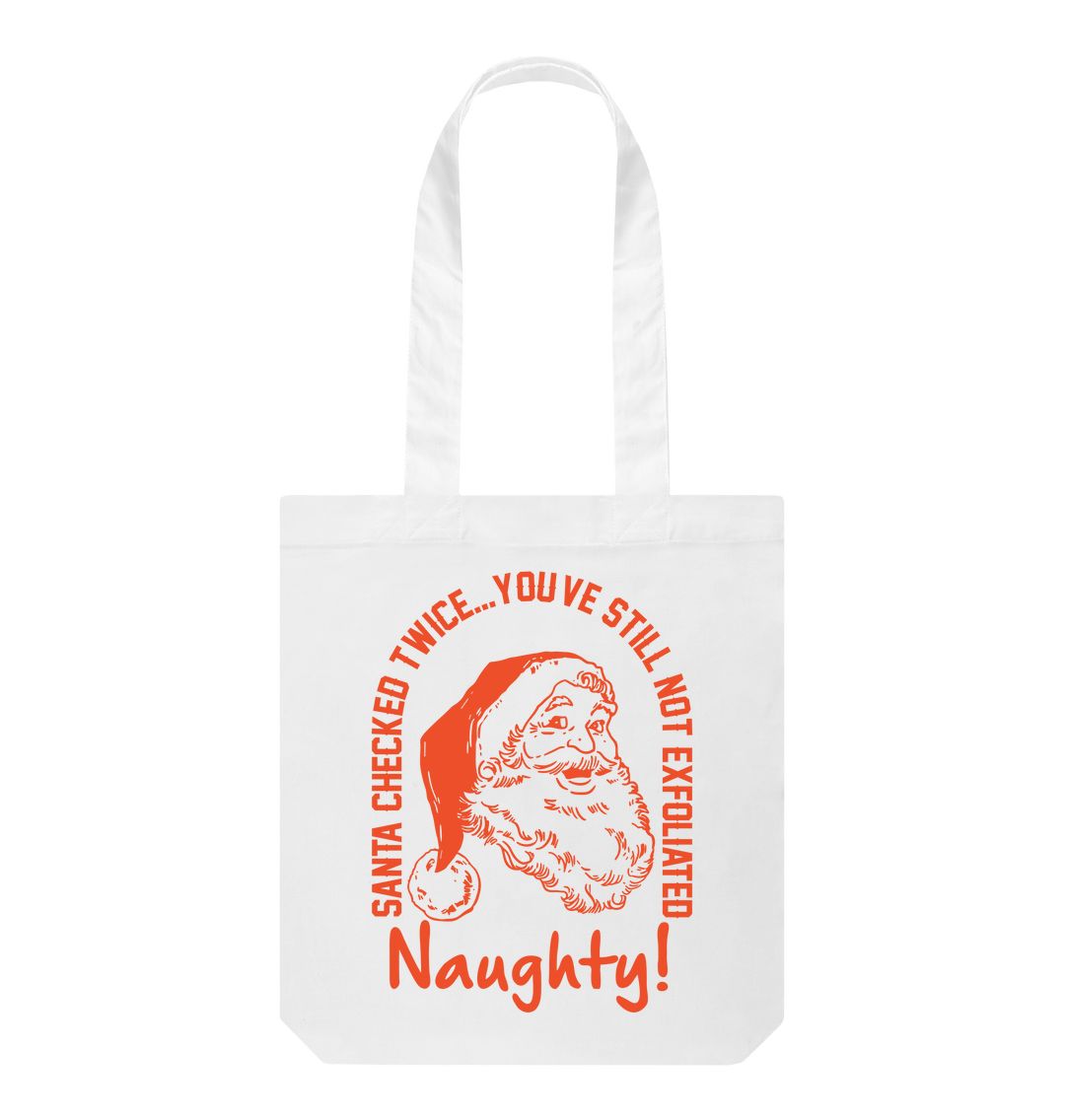 White SANTA CHECKED TWICE BAG